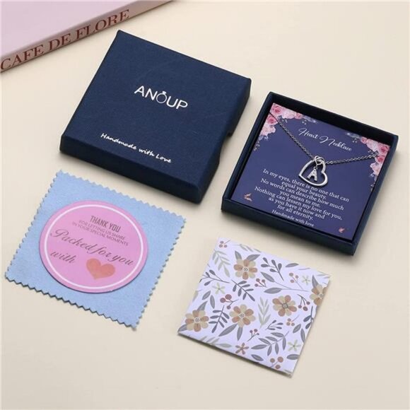 14K Gold Plated  Letter Heart Pendant 18+2 Inch Adjustable Chain Neckalaces - Picture 5 of 7